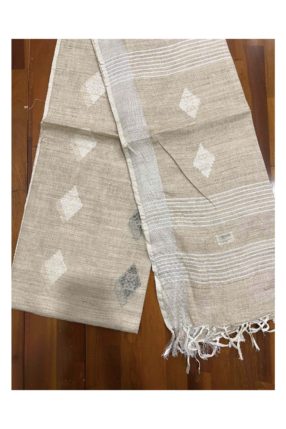 Southloom Cotton Light Brown Woven Designer Saree