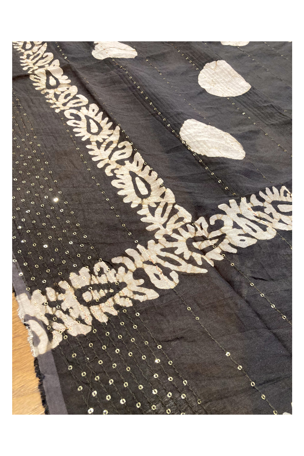 Southloom™ Cotton Churidar Salwar Suit Material in Dark Grey with Sequins Work